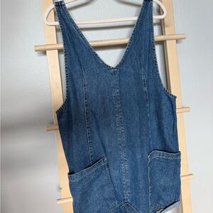 We The Free Blue Denim Jumpsuit